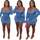 Women Basic Solid Color Denim Off-The-Shoulder Flared Long Sleeves Dress