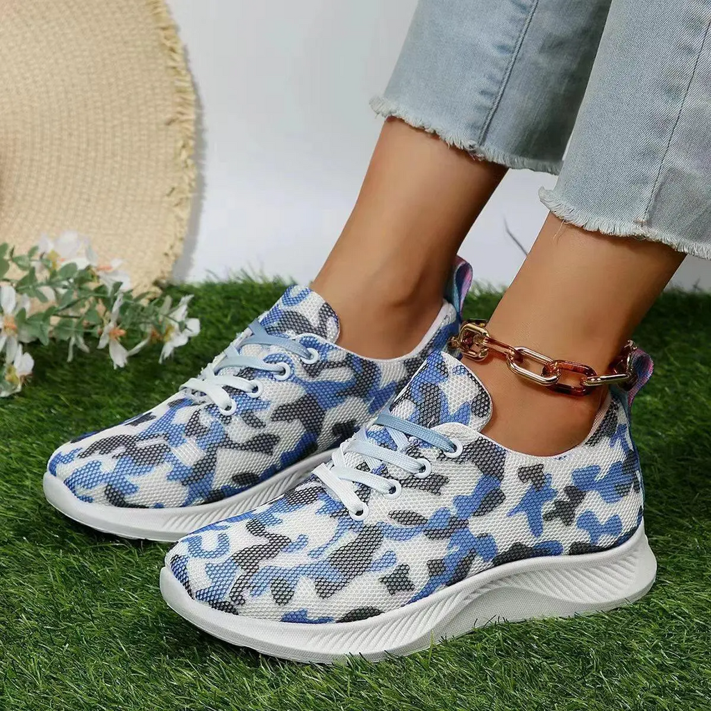 Women Fashion Plus Size Breathable Casual Colorful Printed Sneakers