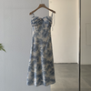 Women Summer Vacation Sexy Spaghetti Strap Floral Printed Sundress