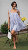 Women Fashion Casual Stripe Sleeveless Lace-Up Dress