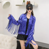 Women Tassel Sequin Jacket Winter New Year Christmas Party Sequin Coat