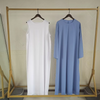 Ramadan /Eid Women Casual Solid Color Long Sleeve Dress Two-Piece Set