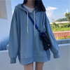 Plus Size Women Casual Basic Solid Color Student Long Sleeve Loose Hoodie