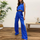 Fashion Women Solid Color Sleeveless Casual Cropped Top Flared Pants Set