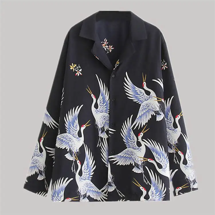 Men Fashion Loose Graphic Printing Shirt