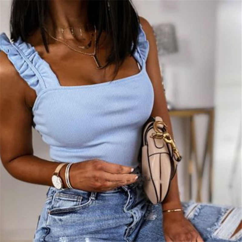 Women Fashion Stringy Selvedge Strap Tank Top