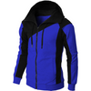 Men Casual Contrasting Color Slim Hooded Long Sleeve Sports Jacket