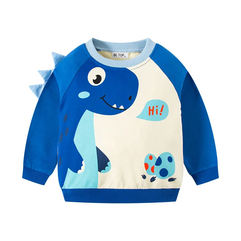 Children Kids Teen Fashion Boys Casual Long Sleeve Cartoon Dinosaurs Print Sweatshirt Top