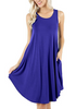 Women Fashion Minimalist Casual Solid Color Round Neck Sleeveless Loose Dress