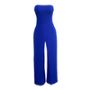 Women Solid Color Tube Top Slit Fashion Casual Wide Leg Jumpsuit