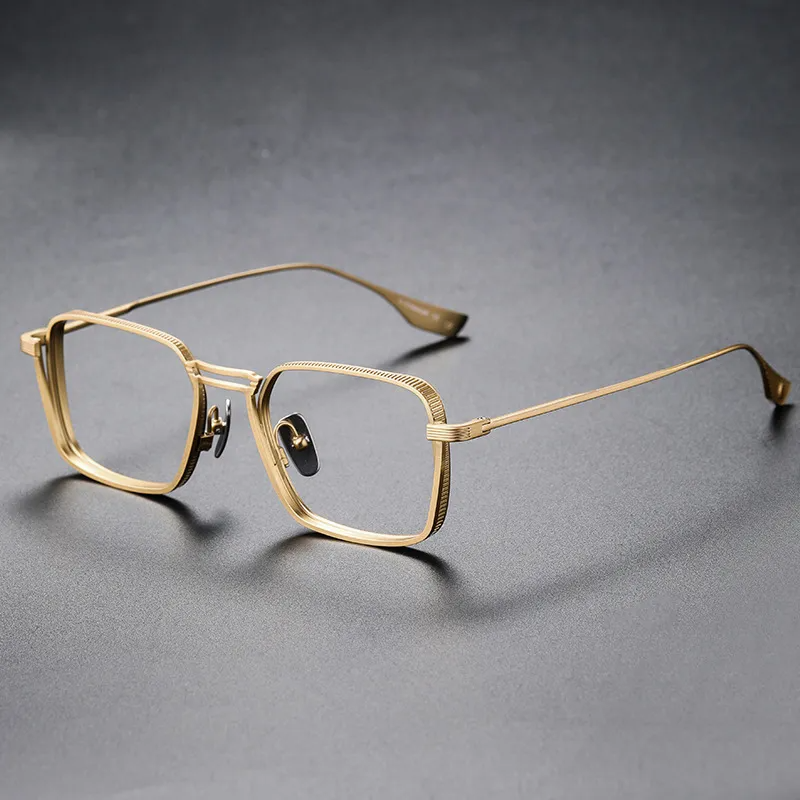 (Buy 1 Get 1) Men Simple Anti-Blue Light Generous Frame Metal Glasses Frame