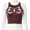 Fashion Edgy Women Simple Butterfly Print Cropped Tank Top