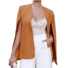 Women Fashion Casual Solid Color Blazer Cape Coat