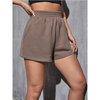 Women'S Fashion Casual Athleisure Solid Color Elastic Waist Loose Shorts