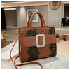 Women Retro Fashion Crocodile Print Large Capacity Handle Shoulder Bag