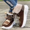 Autumn And Winter Women Fashion Plus Size Fleece-Lined Round Toe Thick-Soled Snow Boots