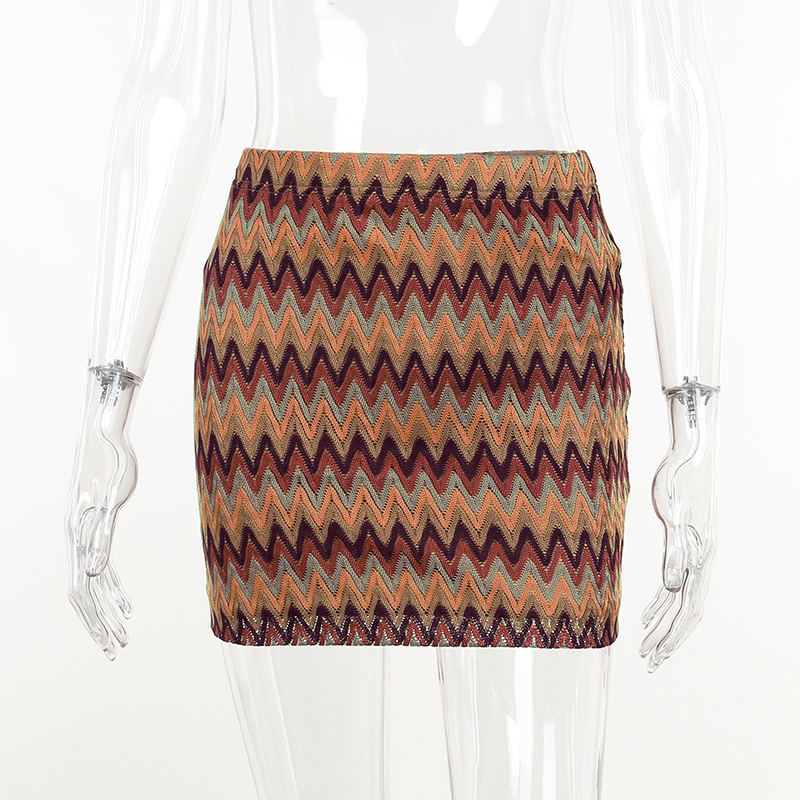 Women'S Retro Elegance Knitted Ripple Skirt