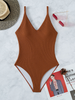 Solid Color Brown Sexy Women'S One-Piece Swimsuit