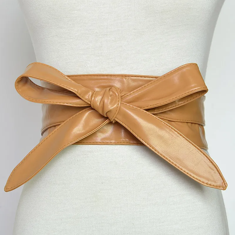 Women Fashion Bowknot Lace-Up Wide Girdle Belt