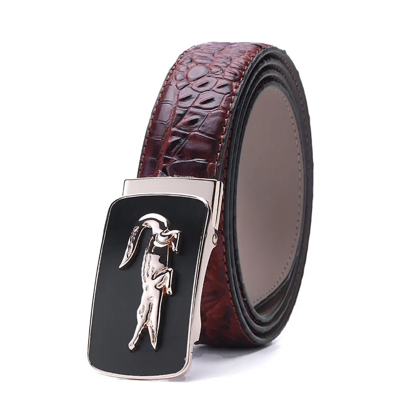 Men Fashion Elegant Crocodile Pattern Belt