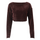 Women Fashion Vintage Solid Color Knitted Long Sleeve Crop Top