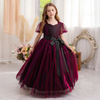 (Buy 1 Get 1) Toddler  Girls Elegant Party Gradient Color Short Sleeve U Neck Mesh Tutu Princess Dress