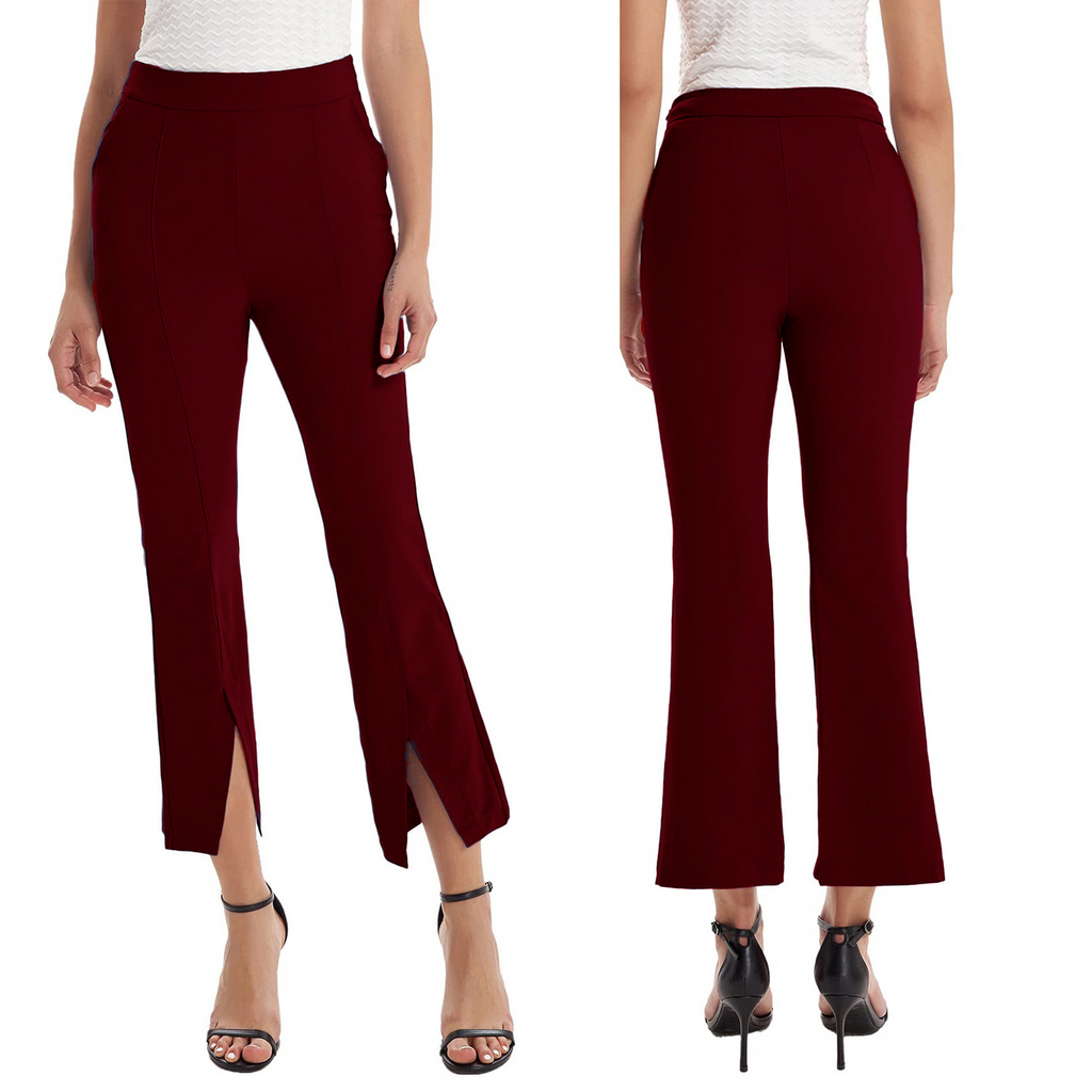 Women'S Fashion Casual Slit High-Waist Flared Suit Pants