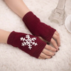 (Buy 1 Get 2) Christmas Autumn Winter Women Fashion Snowflake Embroidered Warm Knitted Gloves
