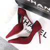 Women Fashion Simple Sexy Plus Size Suede Point-Toe High Heels Pumps