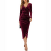 Women Fashion Sexy V-Neck Long Sleeve Tight Dress