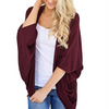 Women Casual Solid Color Half Sleeve Cardigan