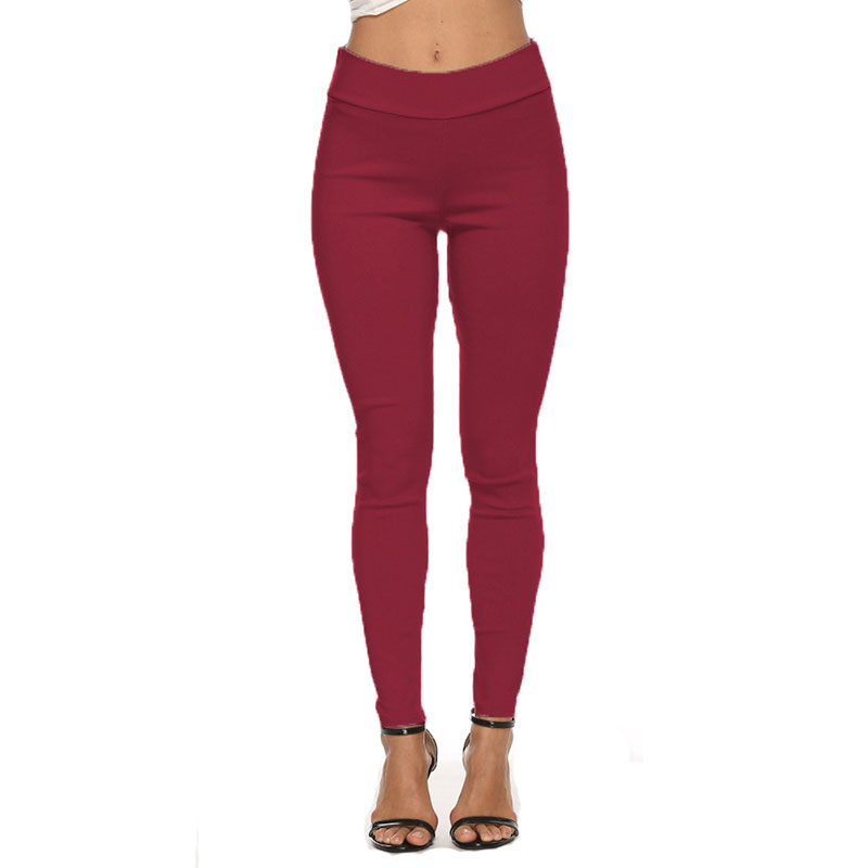 Solid Color Casual Leggings Pencil Pants