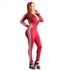 Athleisure Women Long Sleeves Zipper Solid Color Jumpsuit