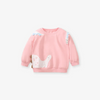 Kids Toddler Big Girls Spring Autumn Fashion Casual Cute Solid Color Cartoon Dinosaur Round Neck Long Sleeve Sweatshirts