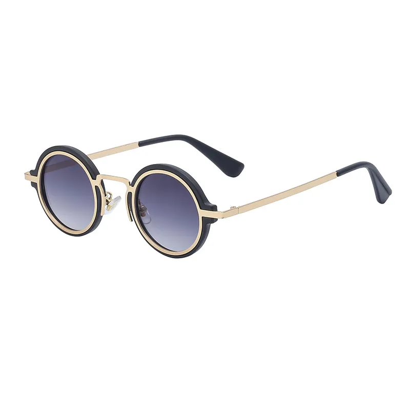 Men Fashion Simple Anti-Ultraviolet Retro Round Frame Sunglasses