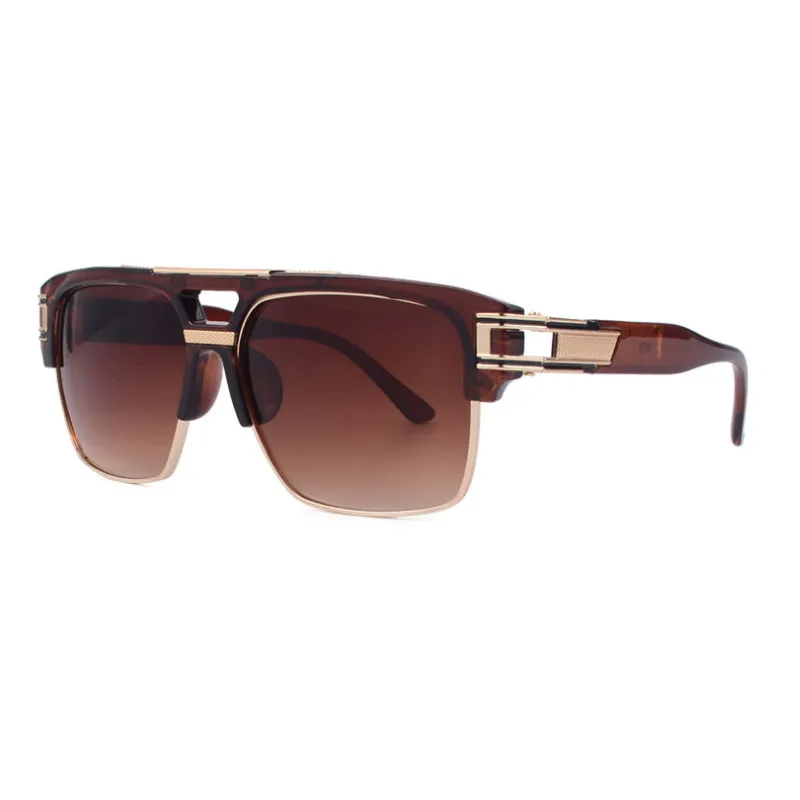 Classic Glamour Mirrored Retro Square Frame Men Sunglasses