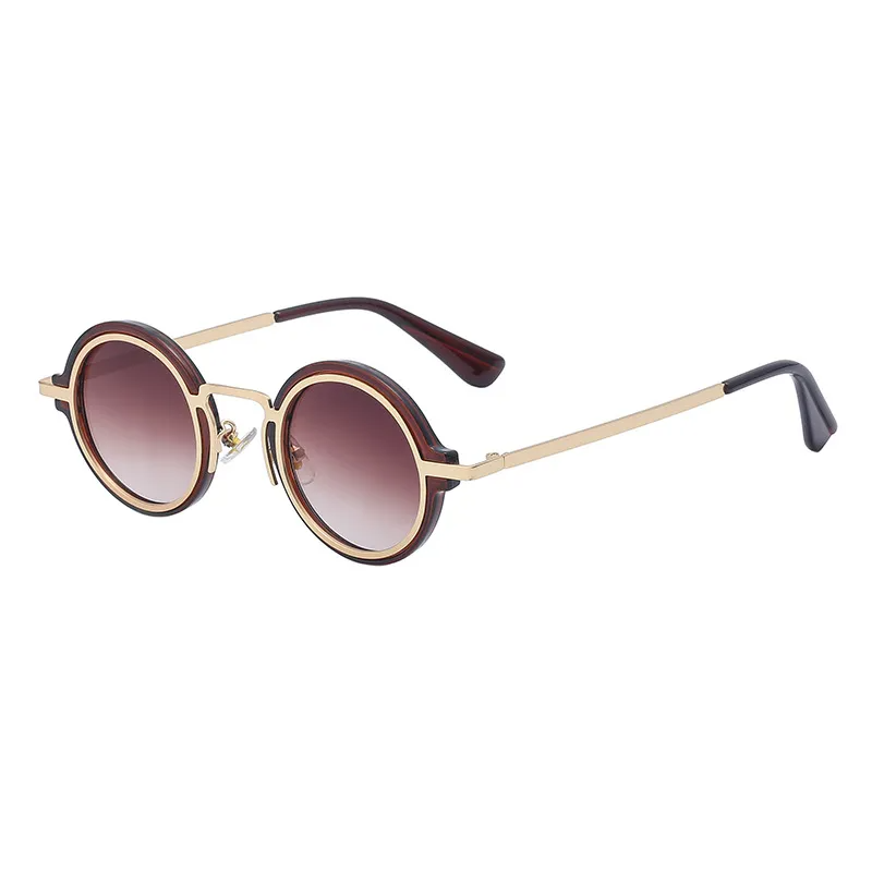 Men Fashion Simple Anti-Ultraviolet Retro Round Frame Sunglasses