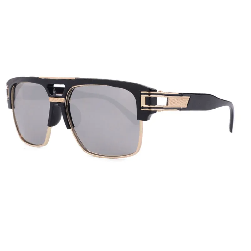 Classic Glamour Mirrored Retro Square Frame Men Sunglasses