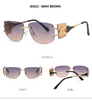 Men'S And Women'S Fashion Casual Oval Frame Rimless Sunglasses