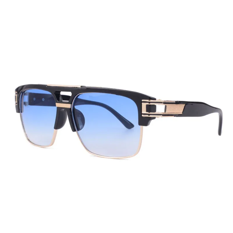 Classic Glamour Mirrored Retro Square Frame Men Sunglasses