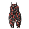 Kids Toddler Girls Boys Summer Fashion Casual Cute Halloween Colorblock Pumpkin Skull Bat Pattern Camisole Jumpsuit