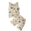 Toddlers Newborn Baby Fashion Girls Boys Casual Sleeveless Rainbow Cactus Print Top And Shorts 2pcs Set