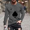 Men Spring Autumn Fashion Casual Personality 3D Printed Round Neck Long Sleeve T-Shirt