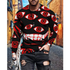 Men Spring Autumn Fashion Casual Personality 3D Printed Round Neck Long Sleeve T-Shirt