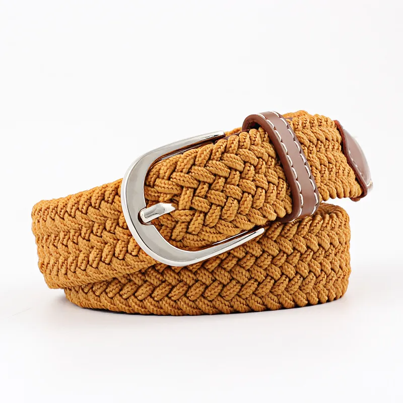 (Buy 1 Get 1) Men Women Fashion Casual Versatile Solid Color Canvas Woven Metal Buckle Belt