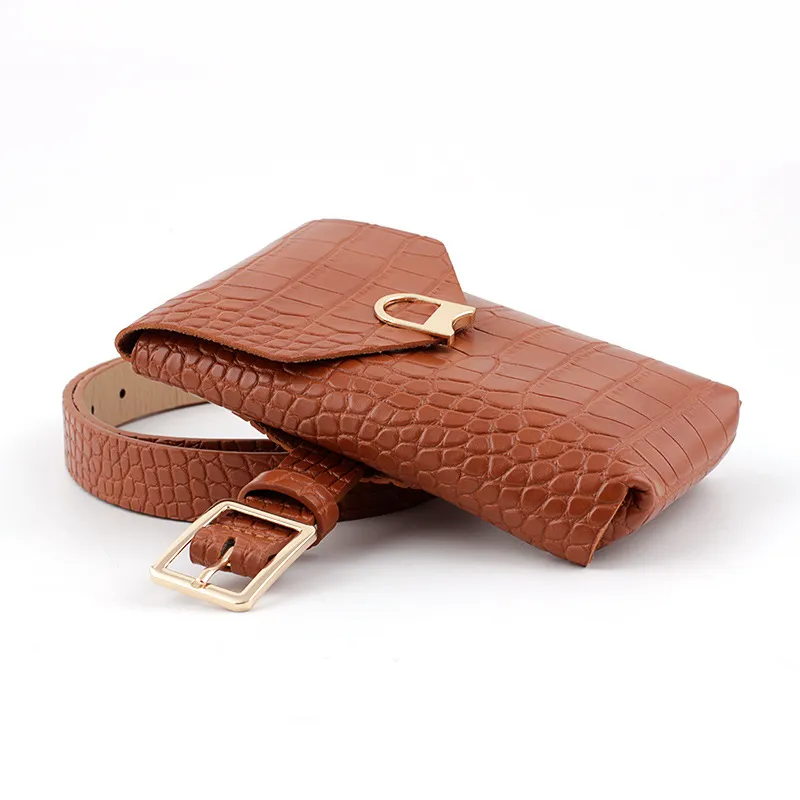 Women Crocodile Pattern Waist Pack Coin Purse Belts