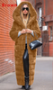 Winter Women Fashion Imitation Fur Hooded Plush Long Coat