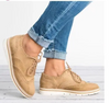 Women Retro Plus Size Simple Solid Color Lace-Up Round Toe Sneakers