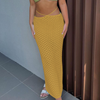 Women Sexy Solid Color Waist Tie Mermaid Long Skirt