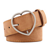 Women Fashion Style Frosted Leather Metal Heart Shape Buckle Wide Belt